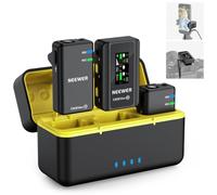 NEEWER CM28 Max Microfono Lavalier Wireless a Bavero con Custodia di Ricarica, Non Compresso 48KHz 24Bit 8GB, 25H di Registrazione Video, Anti Rumore, Mini Mic per iPhone iPad Android Fotocamera PC