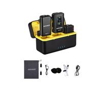 NEEWER CM28 Microfono Lavalier Wireless con Custodia di Ricarica Microfono da Bavero Audio con Cancellazione del Rumore