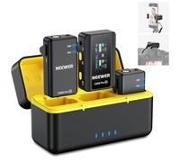 NEEWER CM28 PRO - Microfono lavalier wireless con custodia di ricarica, 48 kHz, 16 bit, audio non compresso, cancellazione del rumore, 4 GB, 9 ore di registrazione, compatibile con iPhone, iPad,
