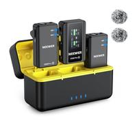 NEEWER CM28 PRO - Microfono lavalier wireless con custodia di ricarica, 48 kHz, 16 bit, audio non compresso, cancellazione del rumore, 4 GB, 9 ore di registrazione, compatibile con iPhone, iPad,