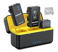 NEEWER CM28 PRO Microfono Lavalier Wireless con Custodia Ricarica e Panno Pulizia, Mini Mic da Bavero Anti Rumore 9 Ore Compatibile con iPhone iPad USB C Android Telefono Fotoamera PC Laptop Computer