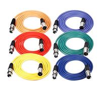 NEEWER Confezione da 6 cavi da 1m XLR maschio a XLR femmina, colorati, cavi per microfono sigillati in gomma, per un collegamento bilanciato (verde, blu, viola, rosso, giallo e arancione)