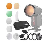 NEEWER CRM2 Kit Accessori Magnetici per Flash a Testa Rotonda, Set di Diffusore Modificatore di Luce Speedlite Compatibile con Godox V1 e V100, NEEWER Z3R-C/N/S, Z2-C/N/S/F, Z2Pro-C/N/S/F, Q120, Q200
