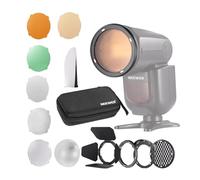 NEEWER CRM2 Kit Accessori Magnetici per Flash a Testa Rotonda Z1-C/N/S Z2-C/N/S/F Z2Pro-C/N/S/F Compatibile con Godox V1 Speedlite, Incluso 14pz Adattatori per Diffusori Modificatori Luce per Flash