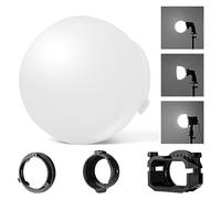 Neewer CRS6 Cupola di Diffusione + 3 Anelli Adattatori, Compatibile con Godox V1 Z1 Z2 Flash a Testa Rotonda e Speedlite Quadrato Z760, Montaggio Diffusore Luce Video MS60B MS60C MS150B