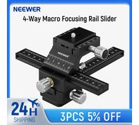 NEEWER Cursore per binario di messa a fuoco macro a 4 vie con piastra a sgancio rapido per fotocamera mirrorless DSLR Canon Nikon Fujifilm Sony