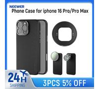 NEEWER Custodia per telefono per iPhone 16 Pro/Pro Max, custodia protettiva in TPU/PC con supporti per lenti da 17 mm, adattatore per filtro da 67 mm