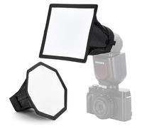 NEEWER Diffusore Flash Aggiornato Speedlight Softbox Pieghevole 2 Pz, (5,9"/15cm Ottagono, 6 "x5" Rettangolare) per flash Z2 Z1 V1 Testa Rotonda e Compatibile con Godox Sony Nikon Canon Flash, NS5P