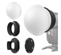 NEEWER Diffusore Flash in Silicone con Griglia e Due Anelli Adattatori Magnetici Compatibile con Godox V1/V1 PRO NEEWER Speedlight Quadrato NW620 NW700 NW760 Z880 Z760 e Speedlite Rotondo Z1 Z2, CRS4