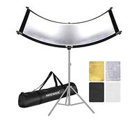 NEEWER Diffusore Riflettore di Luce a Conchiglia con Borsa da Trasporto, Riflettore di Illuminazione Curvo da 100x45cm per Fotografia in Studio, Colori Nero/Bianco/Oro/Argento (Stativo Non Incluso)