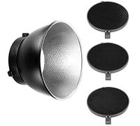 NEEWER - Diffusore riflettore standard da 18 cm, con griglia a nido d'ape a 10/30/50 gradi, per flash luce stroboscopica da studio con attacco Bowens