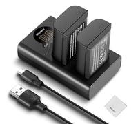 NEEWER DMW-BLK22 Set Batterie Ricambio e Caricabatterie, Compatibile con Panasonic Lumix DC-S5 DC-S5II DC-S5IIX GH5 II GH6 S5II S5M2 Camera,2 Battery 2400mAh,Caricatore a doppio canale, Panno pulizia