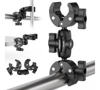 NEEWER Doppio Super Clamp con Magic Arm, 360° per Aste e Scrivanie, CA160 | Per Ombrello Bandiere Fotografico, Stativi per Luci da Studio, Riflettore, Scrim, Barre, Manubri Moto, Passeggini, Sedie