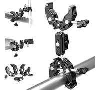 NEEWER Doppia Super Clamp Supporto per Fotocamera, Braccio Magico a 2 Teste Sferiche, Slitte Fredde, Supporto per Action Camera/Luce LED per Aste da Scrivania Compatibile con SmallRig GoPro DJI,UA036
