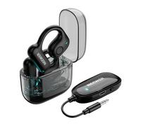 NEEWER EB01 Auricolari Monitoraggio in Tempo Reale OWS 2.4G Wireless con Dongle TRS 3,5mm, Anti Rumore, Traccia Mono, Portata 30m, Batteria 24H, In Ear Monitor Compatibile con VM10 VM11 CM28 CM31 Mic