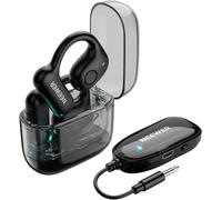 NEEWER EB01 Auricolari Monitoraggio in Tempo Reale OWS 2.4G Wireless con Dongle TRS 3,5mm, Anti Rumore, Traccia Mono, Portata 30m, Batteria 24H, In Ear Monitor Compatibile con VM10 VM11 CM28 CM31 Mic