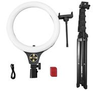 NEEWER ENTRY LEVEL VERSION 10,5" 10W Ring Light con Treppiede da 66", Porta Telefono Overhead Compatibile con iPhone, Luce per Selfie LED Bicolore CRI85+ per TikTok Registrazione Video Streaming, N43