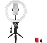 NEEWER ENTRY LEVEL VERSION 10,5" Desk Ring Light con Treppiede/Porta Telefono Compatibile con iPhone, Timer/Telecomando, Luce Foto LED 10W CRI85+ per Selfie Trucco Stream Riprese Video Conferenza, N25