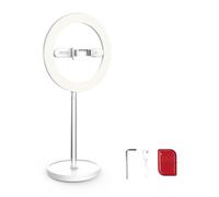 NEEWER ENTRY LEVEL VERSION 10" 7W LED Selfie Ring Light con Supporto da Tavolo e Porta Telefono per iPhone, Laptop Videoconferenza Streaming Registrazione Trucco, 3 Toni, Ricaricabile da 3000mAh, N16
