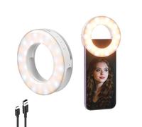 NEEWER ENTRY LEVEL VERSION 3.74" Selfie Ring Light per Telefono Compatibile con iPhone, Luce Riempimento Portatile Ricaricabile a Clip 1W CRI80 60 LED per Vlog Foto Laptop Webcam Video Conferenza, N28