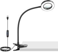 NEEWER ENTRY LEVEL VERSION Lampada con Lente Ingrandimento 10X con Luce/Supporto, Piccola LED Ring Light 3,7" a Clip Dimmerabile Bicolore CRI80+ per Artigianato Lettura Lavoro Ravvicinato Tavolo, N34