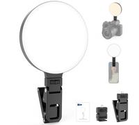 NEEWER ENTRY LEVEL VERSION LED Selfie Ring Light, Luce Telefono a Clip Illuminata da Bordo Bicolore 4,8W con Batteria 2000mAh CRI90+ per Fotocamera Laptop Computer Webcam Video Conferenza Trucco, N23