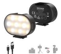 NEEWER ENTRY LEVEL VERSION Luce Ausiliaria Magnetica per Fotocamera, Faretto Cold Shoe a Pannello LED Plastico per Phone Cage Action Cam Supporto OSMO Pocket 3 AC024, 1W 3 Modalità CRI95+ 250mAh, N14