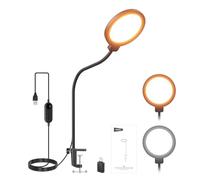 NEEWER ENTRY LEVEL VERSION Luce Streaming Edge Lit da 5" con Supporto da Tavolo, LED Ring Light a Schermo Intero Bicolore 10W CRI80+, Lampada per Computer Laptop Webcam Zoom Call Video Conferenza, N32