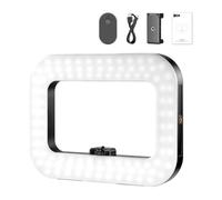 NEEWER ENTRY LEVEL VERSION Phone Video Rig con Luce, Stabilizzatore Portatile con Ring Light Quadrata LED Bicolore da 20W, 3 Cold Shoe/Batteria 5200mAh/CRI80+ per Selfie Streaming Video Vlog, NL200B