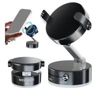 NEEWER ENTRY LEVEL VERSION Porta Cellulare Auto Magnetico Pieghevole con Ventosa a Vuoto per Parabrezza Cruscotto Palestra, Rotazione a 360°Compatibile con MagSafe iPhone per Registrazione Video, A9