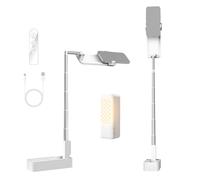 NEEWER ENTRY LEVEL VERSION Supporto Telefono da Tavolo Overhead con Luce LED/Telecomando/Porta Cellulare per Selfie Streaming Video, 4W 990lx/0,3m 3 Modalità CRI80 1000mAh Ricaricabile Portatile, V10