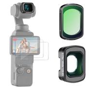 NEEWER Filtro Black Diffusion 1/4 e Obiettivo Grandangolare Compatibile con DJI Osmo Pocket 3 Creator Combo Accessori, FOV 108°, Set di Filto Effetto Cinematografico con 2 Protezioni Schermo, FL-B33