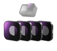 NEEWER Filtro ND compatibile con GoPro Hero 13 12 11 10 9 Nero, 4 pezzi ND4 ND8 ND16 ND32 Kit filtro obiettivo a densità neutra HD multistrato sottile accessorio per action camera, FL-GP9