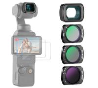 NEEWER Filtro ND Variabile Compatibile con DJI Osmo Pocket 4 & 3 Creator Combo Accessori con Obiettivo Grandangolare 0.75X a 180°e Protezione Schermo, Filtro Variabile ND2-32 + ND64-512 + CPL, FL-B15