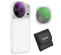 NEEWER Filtro ND Variabile + CPL Solo Compatibile con iPhone 17 Pro, Polarizzatore Circolare Regolabile e Densità Neutra (ND2-32) Magnetico, Accessori Fotografia con Backplate Adesiva, Argento, FH-15