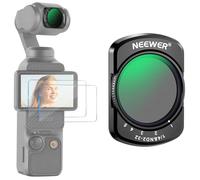 NEEWER Filtro Variabile ND2-32 e 1/4 Black Diffusion Compatibile con DJI Osmo Pocket 3, Accessori Action Cam Filtri Densità Neutra+2 Pellicole Protettive in Vetro Temperato Vetro Ottico HD Multistrato