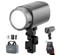 NEEWER Flash Stroboscopico da Esterno TTL 2.4G 120Ws Compatibile con Godox | Monoluce da Studio Portatile HSS 1/8000s con Luce Pilota/Batteria 3000mAh/420 Lampi/Riciclo 1,5s per Fotografia, Q120 Grigio