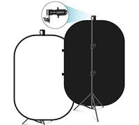NEEWER Fondale Chromakey Pieghevole da 1,5 x 2m con Supporto da 2,6m | 2 in 1, Reversibile, Pannello di Sfondo Nero, Bianco, Verde per Studio Fotografico, Live Streaming, Video Chiamate, Gaming
