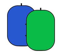 NEEWER Fondali Chromakey, Schermo Blu e Schermo Verde a Doppia Faccia, Sfondo Pieghevole e Reversibile 2 in 1 per Fotografia, Giochi e Streaming Live, 1,5m × 2m (Blu/Verde)