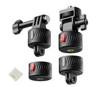 NEEWER GP-24 Kit Accessori di Supporto Action Camera per Riprese POV, Attacco Magnetico a Sgancio Rapido 4in1 in ABS con Filettatura 1/4" e Panno Pulizia Compatibile con GoPro DJI Osmo Action Insta360