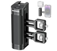 NEEWER Impugnatura Laterale con Pulsante di Scatto Remoto Wireless per Smartphone Cage Video Rig,2 Adattatori con Viti 1/4" e Perni di Posizionamento, Side Handle Compatibile con SmallRig Cage, PA005E