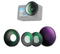 NEEWER Kit Accessori 4in1 di Filtro ND e Obiettivo Compatibile con DJI Osmo Action 5 Pro/4, ND8-32 Variabile + CPL + Black Diffusion 1/4 + Lente Grandangolare 185°, Avvitabile, Vetro Ottico HD, FL-53