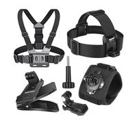 NEEWER Kit Accessori Compatibile con GoPro Hero Insta360 DJI AKASO Actioncam Supporto Fascia Testa Pettorina Imbracatura Toracica, Clip Zaino Cappello e Cinturino da Polso 360° per Riprese POV, GP-75