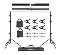 NEEWER Kit di 2,6x3m Sistema di Supporto per Fondale Regolabile, con 4 Traverse, 6 Clip a Molla, 6 Clip per Fondale, 2 Sacchi di Sabbia & Borsa di Trasporto, per Foto Video Feste Cerimonie