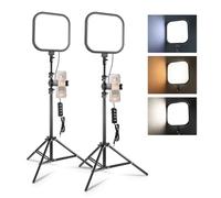 NEEWER Kit di 2pz Luci Fotografiche a Pannello LED da 15W 10.8" con Treppiedi 63"/Porta Telefono, Luce Video da Studio Dimmerabile Bicolore Edge Lit 816lux CRI95+ per Foto Riprese Film Streaming, L220