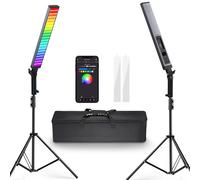 NEEWER Kit di Bacchetta Luminosa RGB per Foto, 2pz Luci Tubo LED per Video con Stativi Diffusori, Dimmerabile 3250Lux 2500-10000K CRI95+/TLCI97+, Controllo APP/2.4G/Pannello per Live/Video/Vlog, BH20C