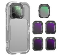 Neewer Kit di filtri per lenti del telefono (confezione da 5), Black Pro Mist Diffusion 1/4/ND8/ND16/ND32/ND64, vetro ottico HD a sgancio rapido, compatibile solo con iPhone 16 Pro (PA073) e 16 Pro