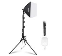NEEWER Kit di Illuminazione Softbox 40x40cm con Lampadina LED 35W Presa E27 (Spina EU) Certificato CE&UKCA 5700K CRI93+, Cavalletto 180cm per Fotografia Illuminazione Registrazione Video TikTok, SF40