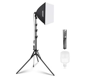 NEEWER Kit di Illuminazione Softbox 40x40cm con Lampadina LED 35W Presa E27 (Spina EU) Certificato CE&UKCA 5700K CRI93+, Cavalletto 180cm per Fotografia Illuminazione Registrazione Video TikTok, SF40