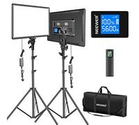 NEEWER Kit di illuminazione video a LED, confezione da 2, dimmerabile, bicolore, pannello LED grande da 45,7 cm, con telecomando wireless 2,4 G e supporto treppiede, 45 W, 3200 K-5600 K, CRI97+, luce